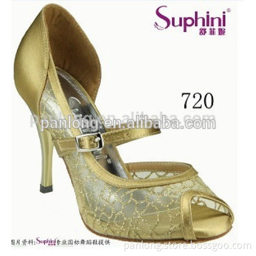 Satin with lace 8.5cm high heel ladies tango shoes
